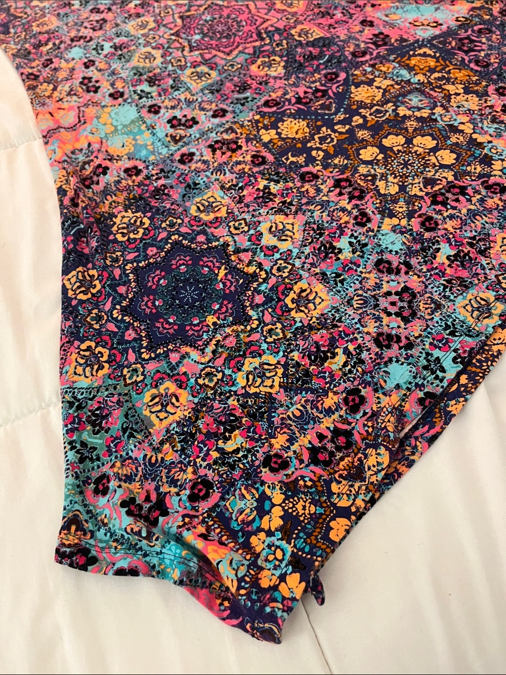 Cynthia Rowley Sleeveless Floral Mandala Dress in Navy, Pink & Teal size 1X - Picture 5 of 6